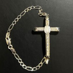 Pulcera Con Cruz Plata 925
