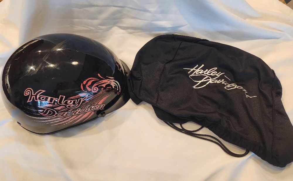 Harley Davidson Motorcycle Helmet With Cover Bag