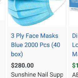 1000 Count 3 Ply Disposable Mask Esthetician Nail Salon Supplies Nail Tech