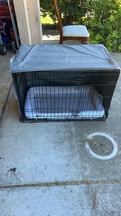 Large Wire Dog Crate with Cover and Mat