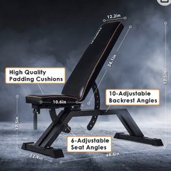 FEIERDUN WEIGHT BENCH 1000 POUNDS CAPACITY ADJUSTABLE SIZE INCLINE AND DECLINE FLAT POSITION BRAND NEW STILL BOX PROFESSIONAL BENCH 💪💪