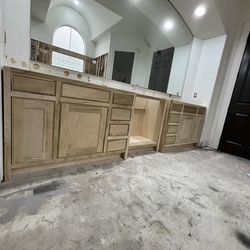 Custom cabinets double vanity