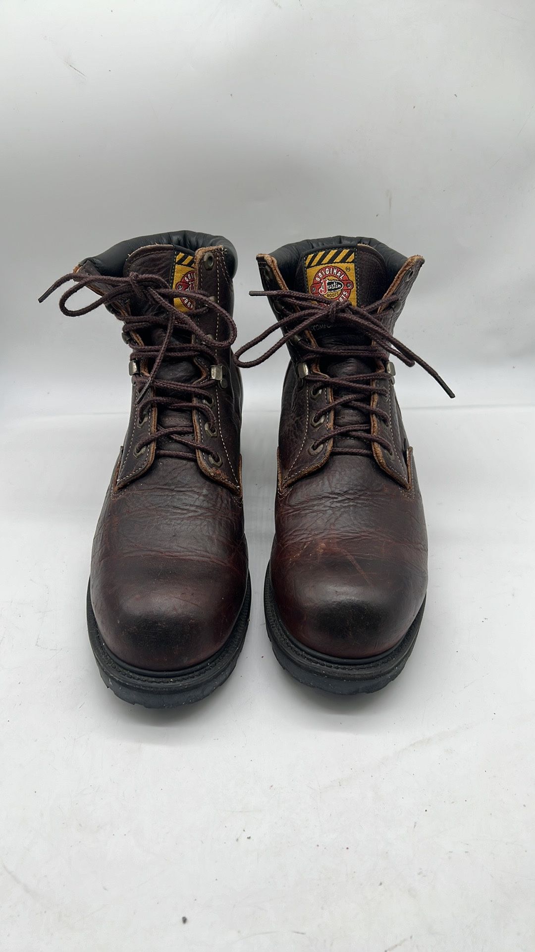 Justin Men Work Boots Leather Size 11.5 D made in USA