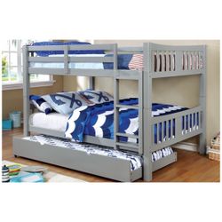 Gray Full Over Full Bunk Bed - Trundle Sold Separately 