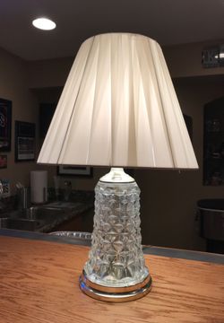 Glass base lamp with gold accent