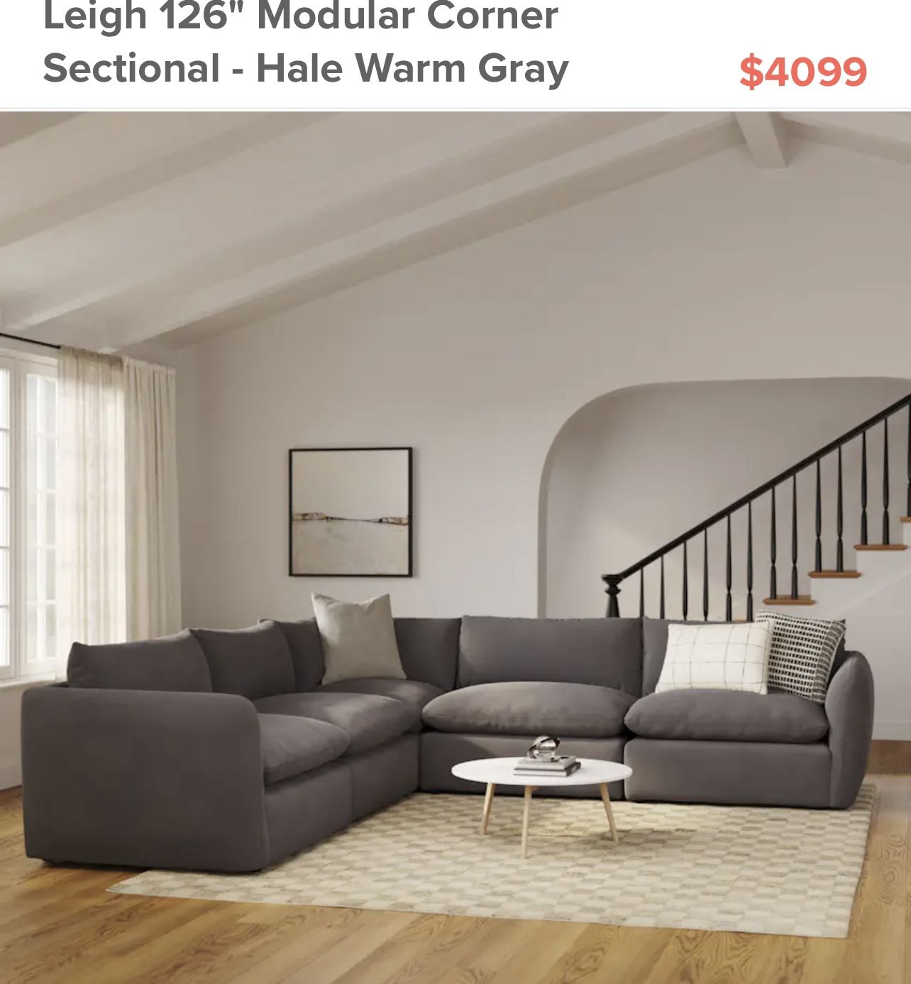Leigh Hale Warm Gray Corner Sectional,Like New, Excellent Condition, ❎Only used for 5 weeks