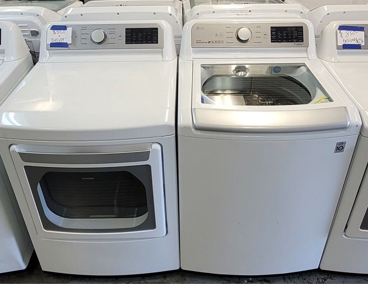 LG Large Capacity 5.0cu Ft Top Load Washer And Gas Dryer Set