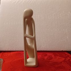 Lovely African Soapstone Abstract Thinking Man Sculpture