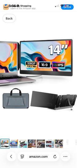 New domyfan 14" Laptop Monitor Extender, FHD 1080P IPS Dual Laptop Screen Extender, portable monitor