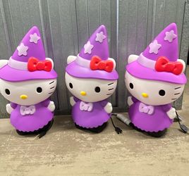 Lighted Blow Mold Outdoor Decor Hello Kitty in Witch Costume 24" Sanrio