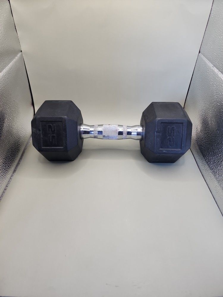 25lb Hex Dumbbell Chrome Handle