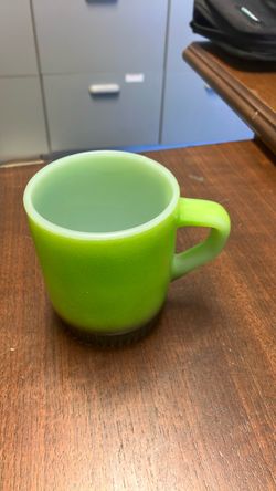Green Milk Glass Coffee Mug
