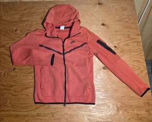 Nike Tech Fleece Full Zip Sweater Men's Size Small Vintage Coral Orange Black