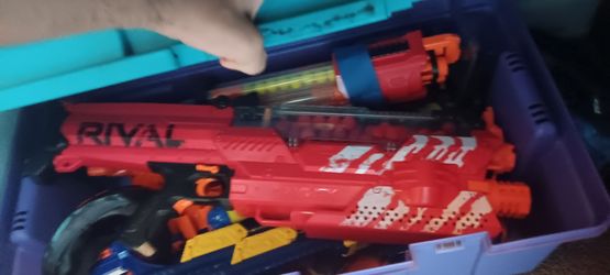 Crate of nerf guns