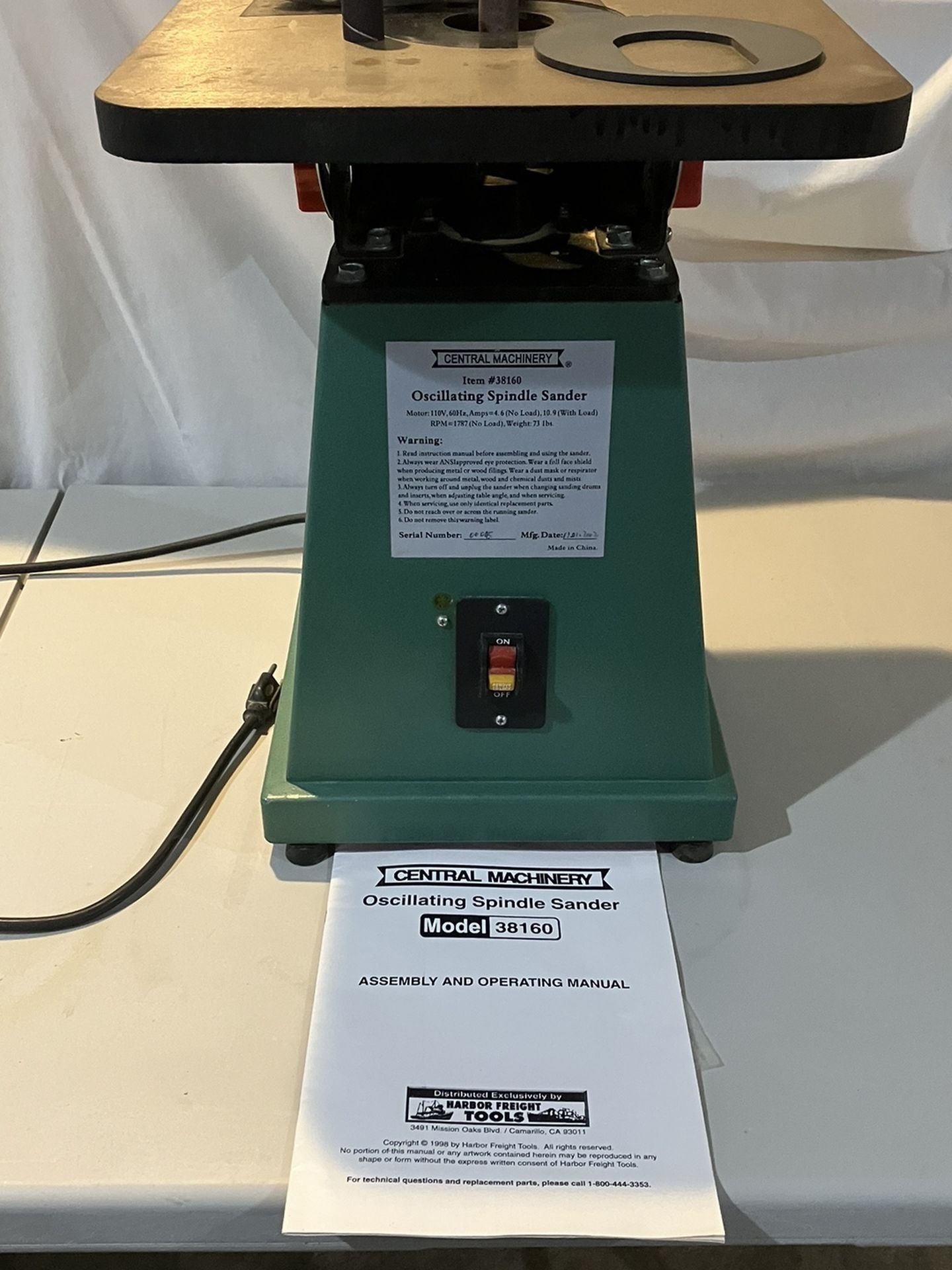 Central Machinery Model 38160 Oscillating Spindle Sander for Sale in