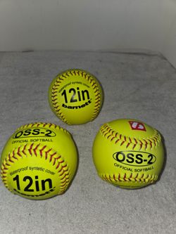 Barnett 12" Official Yellow Softball  3 for $15 New (Price Is Firm)