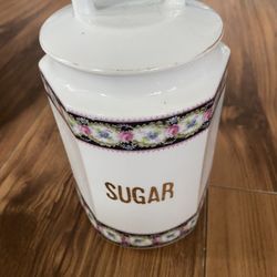 Antique 1920s Victorian China Barley Canister Germany