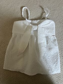 White Textured Spaghetti Strap Top
