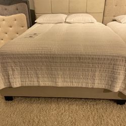 New Queen Size Taupe Color Panel Bed 