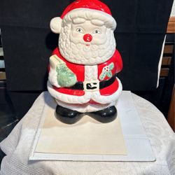 Santa Claus Cookie Jar 12x8 In 5lbs With Box