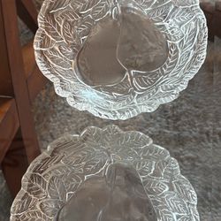 2 Vintage Baltimore Pear Crystal Bowls
