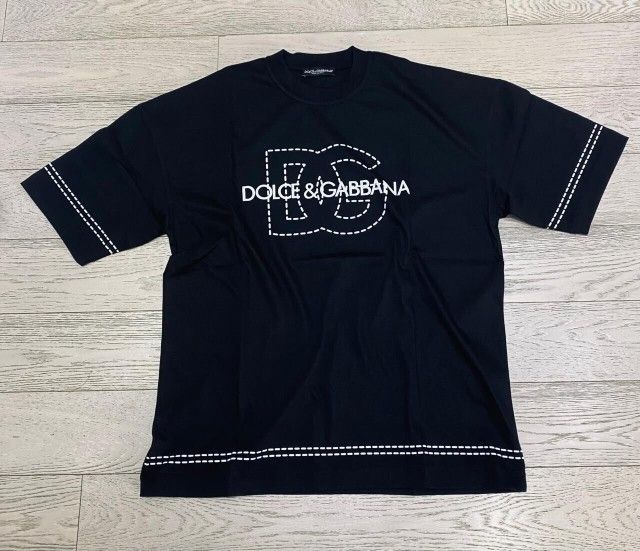 Dolce Gabbana T-shirt Black White Logo Oversized Size M