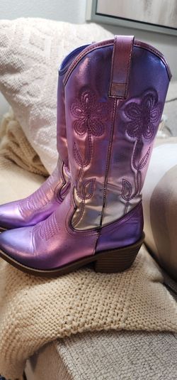 Steve Madden Metallic Purple Cowboy Boots – Girls Size 1
