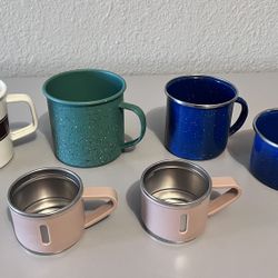 4 Camping Mugs and 2 Espresso Shots Cups