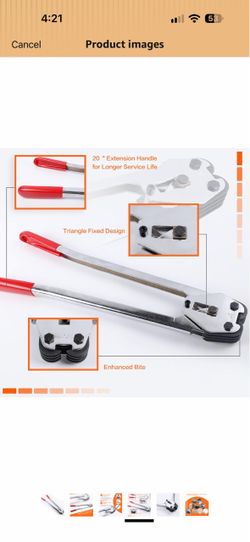 Heavy-Duty Strapping Tool with 20" Handle