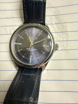 Men’s SO & CO Blue Madison Leather Watch