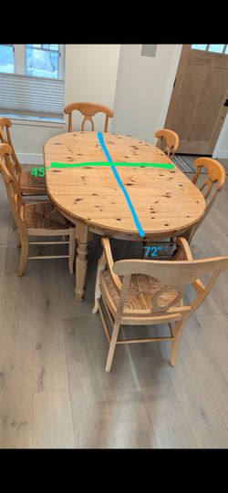 Pottery Barn Dining Set (table and 6 chairs + cushions)