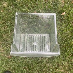 (contact info removed) Frigidaire Refrigerator Crisper Drawer PREOWNED good shape. Needs to be cleaned.
