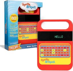 Speak & Spell Electronic Game - Educational Learning Toy, Spelling Games, 80s Retro Handheld Arcade, Autism Toys, Activity for Boys, Girls, Toddler, A