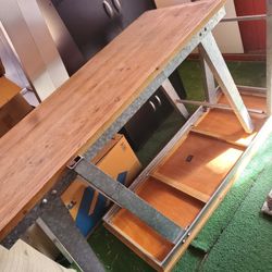 Wood And Steel Table 