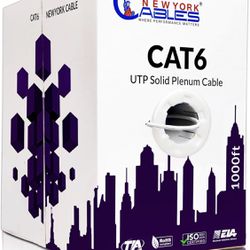 New Cables | CAT6 Plenum Cable 1000ft (CMP) | UTP, 550MHz, 23AWG, 