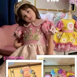 Decoraciones de fiesta y vestidos infantiles 