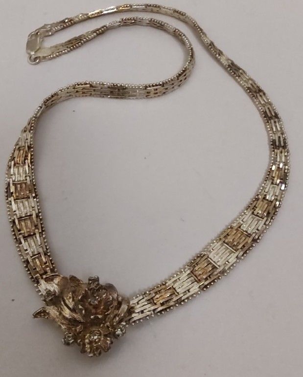 925 Milor Italian Silver 18 Multi Tone Sterling Silver Necklace