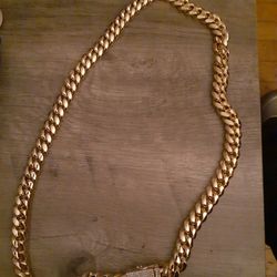 18 kt gold plated 14 mm 30 inch cuban link