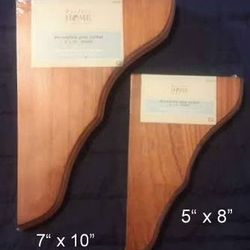 NEW Wood Wall Shelf Bracket Pairs * 2 sizes * Honey Pine