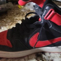 Red Swoosh / Red And black NIKE HIGH TOPS