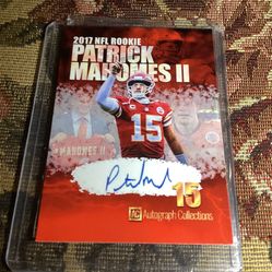 2017 Patrick Mahomes ll Facsimile Autograph Collection #15 Kansas City Chiefs