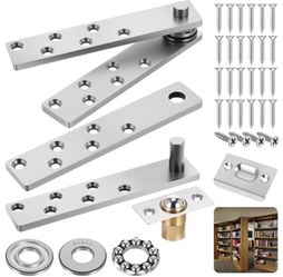 PercyEffie Pivot Hinge Heavy Duty For Max 200Lb Wood Door,Hidden Door Hinge For Secret Doors,360 Degree Rotation,Pivot Doors Hardware,Invisible Pivots