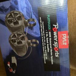 Pyle 800W 4" Waterproof Marine Speakers with Amplifier