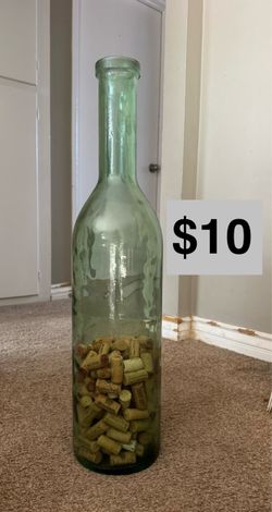 Large Decorative Glass Bottle Vase (with or without wine corks inside)