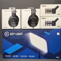 Key Light Microphones (2) Headphones Phones (2) Bundle 