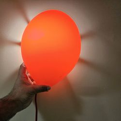 Red Plastic Balloon Lamp With Cord
