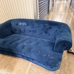 Velvet blue sofa couch $100
