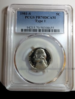 1981-S Type 1 Jefferson Nickel PCGS PR70DCAM