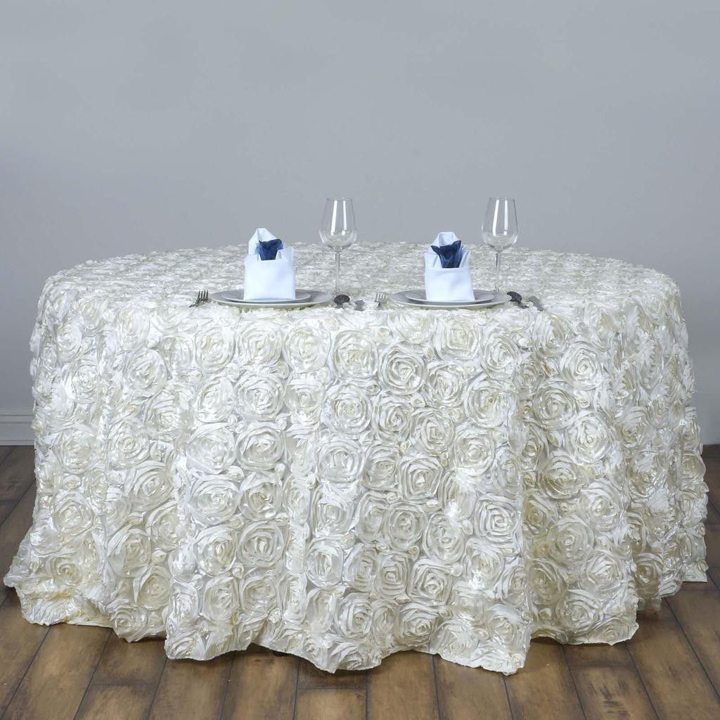 120" round Wedding rosette tablecloth