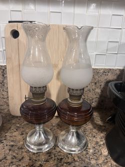 Amber glass oil lamps, Japan